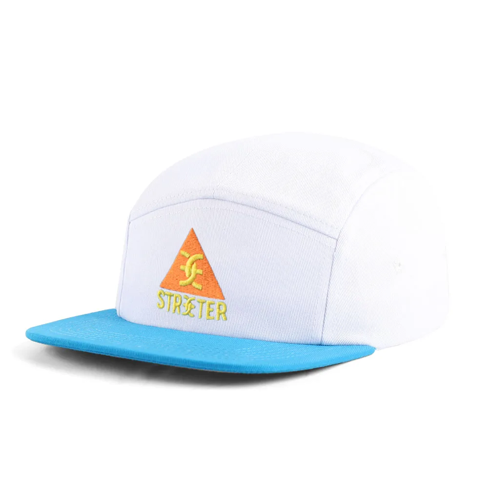 Custom Outdoor Activities Sports Unstructured Running 5-Panel Hats Cycling Cap, Flat Brim Cotton Camp Camper Hat