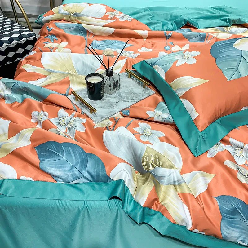 Custom 4 pcs summer quilt cool quilt summer blanket washed ice silk duvet