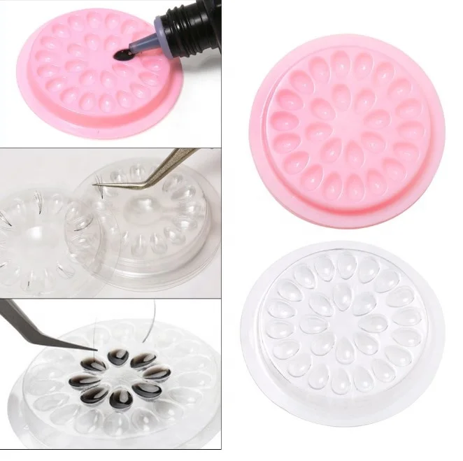JULONG  false eyelashes Glue Holder eyelash extension supplies eye lashes Glue tools Lashes Extension Pallet Pads Plastic