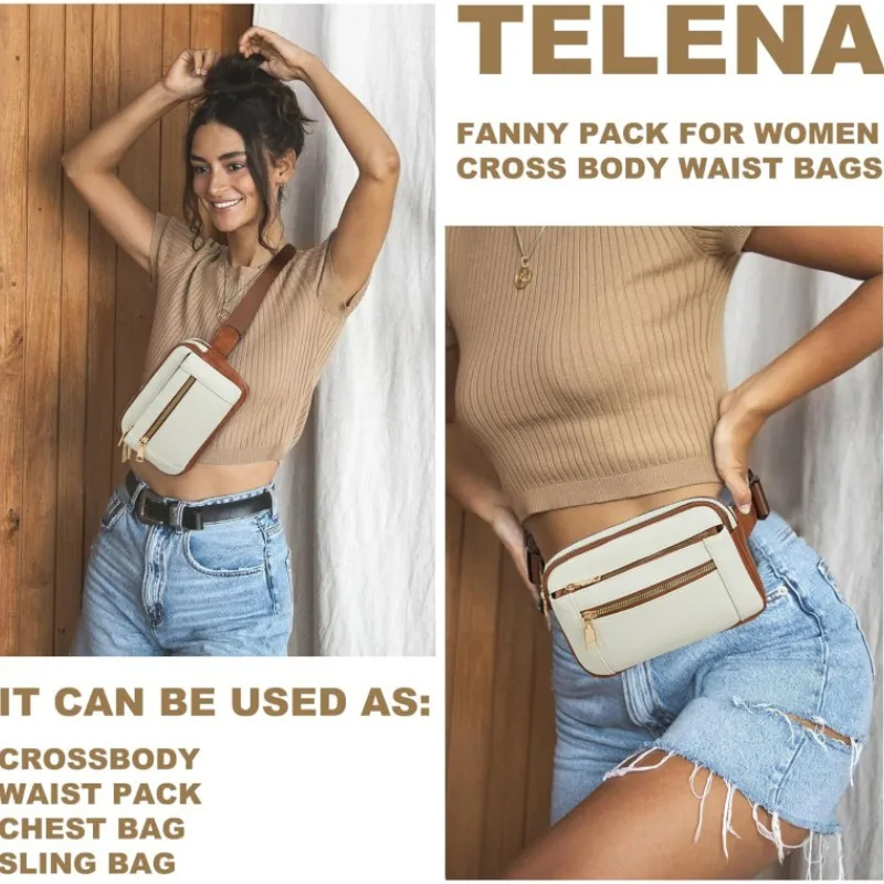 Wholesale Custom Logo Large Capacity Leather Belt Bag Waterproof Fanny Pack Crossbody Unisex Bum Bag with Adjustable Strap