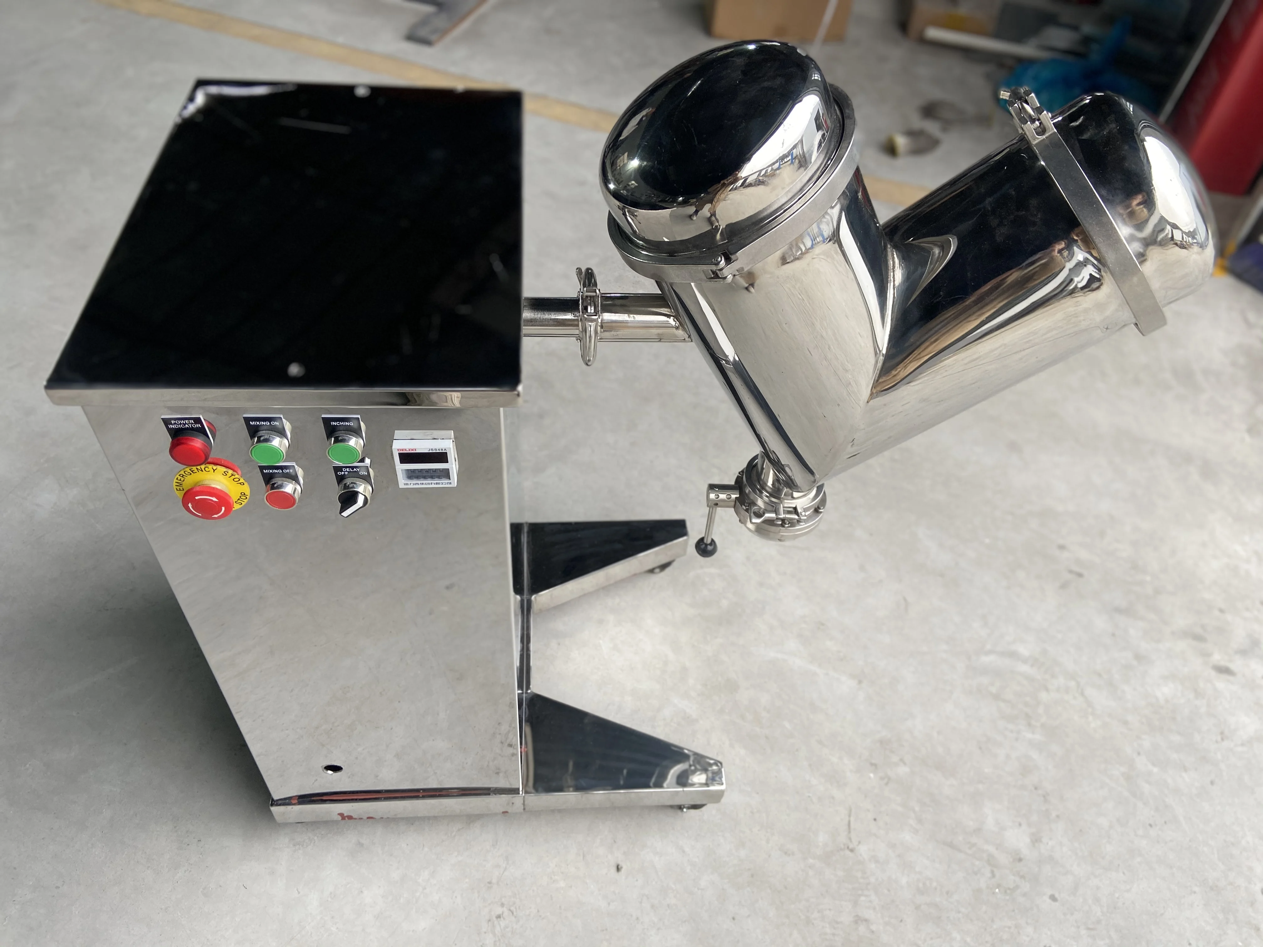 V type mini lab dry powder granule mixer mixing machine