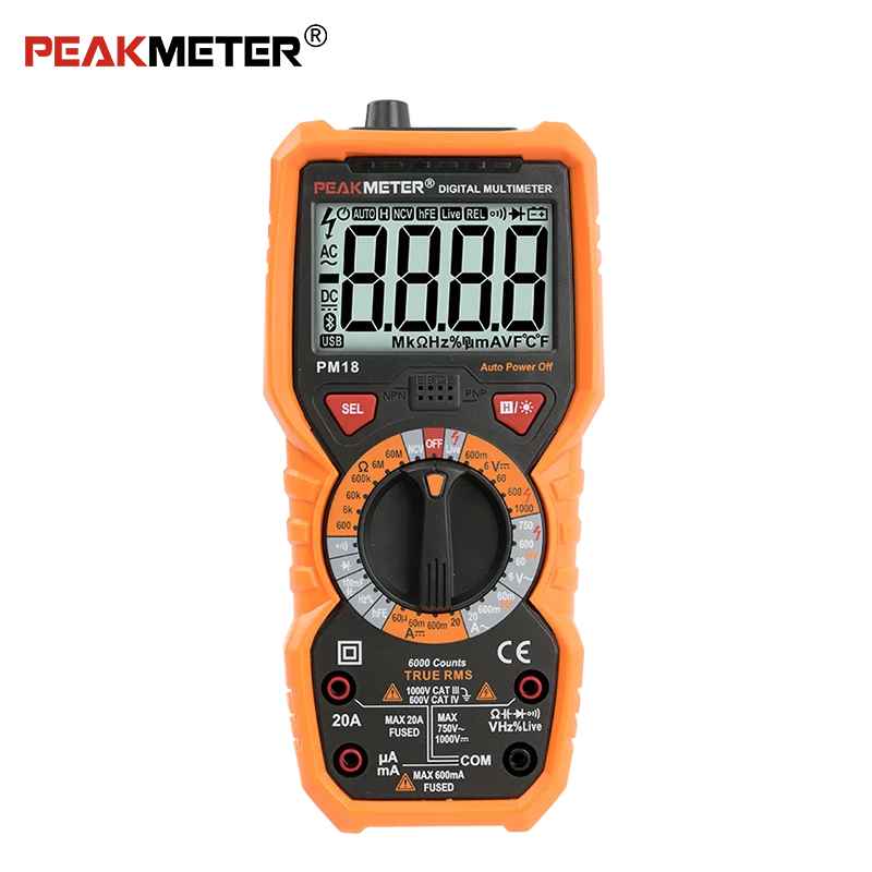 PM18 AC DC Voltmeter NCV Live line Test Hand-held Digital Multimeter Capacitance multimetro True RMS Ampere meter