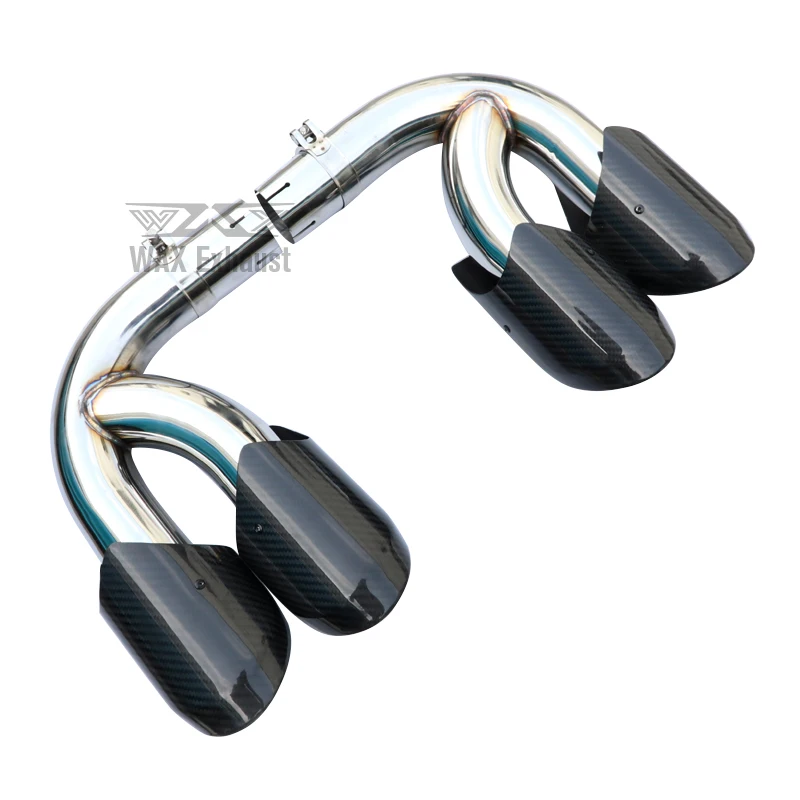 Stainless Steel Exhaust Pipes Muffler Carbon Fiber Tail Pipe For Porsche Cayenne 2018-2022 Quad-outlet Exhaust Tips