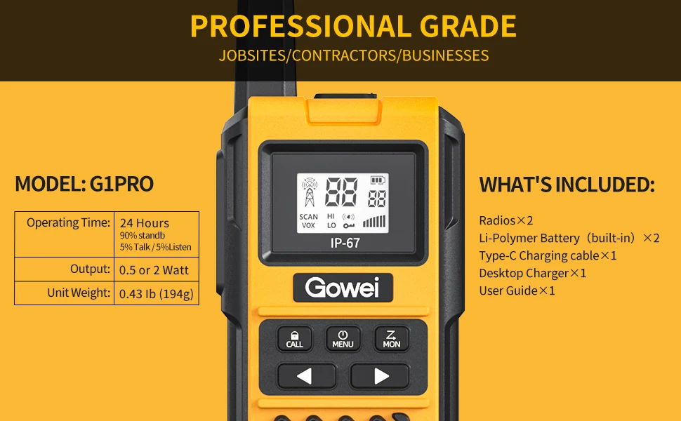 IP67 handheld transceiver walkie talkie waterproof walkie talkie audio intercom system