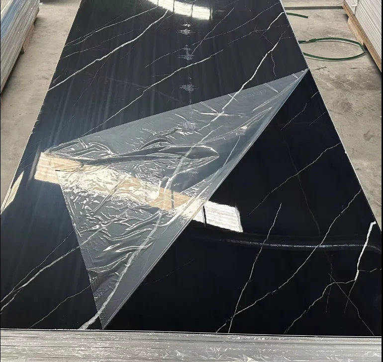 High glossy 3mm flexible PVC uv marble sheet& pvc marble sheet for indoor&marble alternative for wall decoration