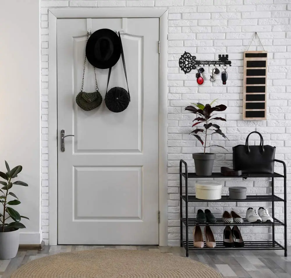 Manufacturers wholesale Black Metal Key Hook Wall Mounted Key Coat Hanger Rack Home Decorative Key Holder Hook