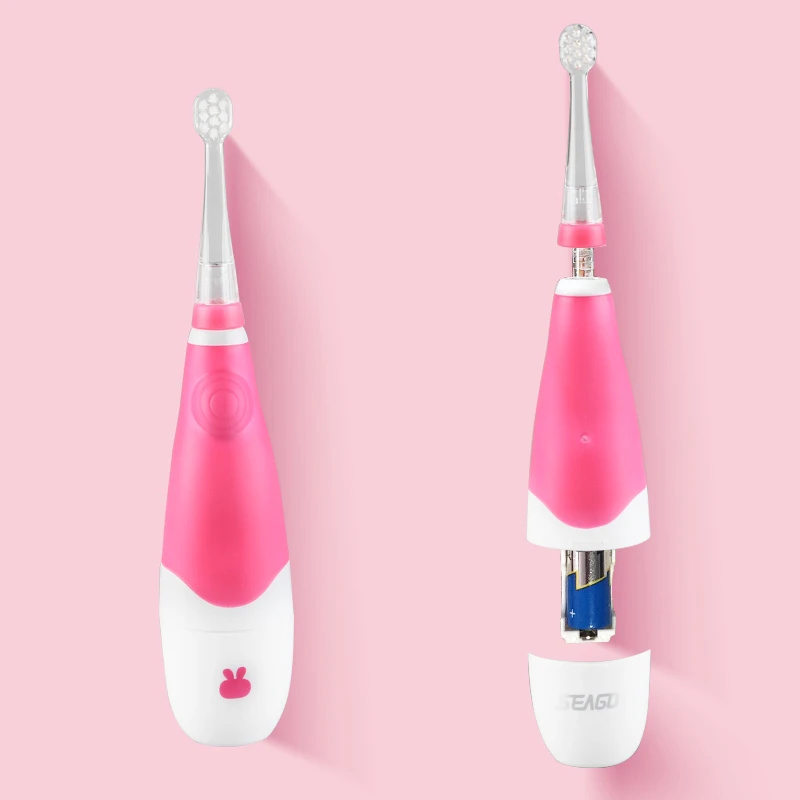 Seago SG-902 Soft Dupont Nylon Bristle Changeable Brush Head and Battery Portable Kids Electric Toothbrush Travel