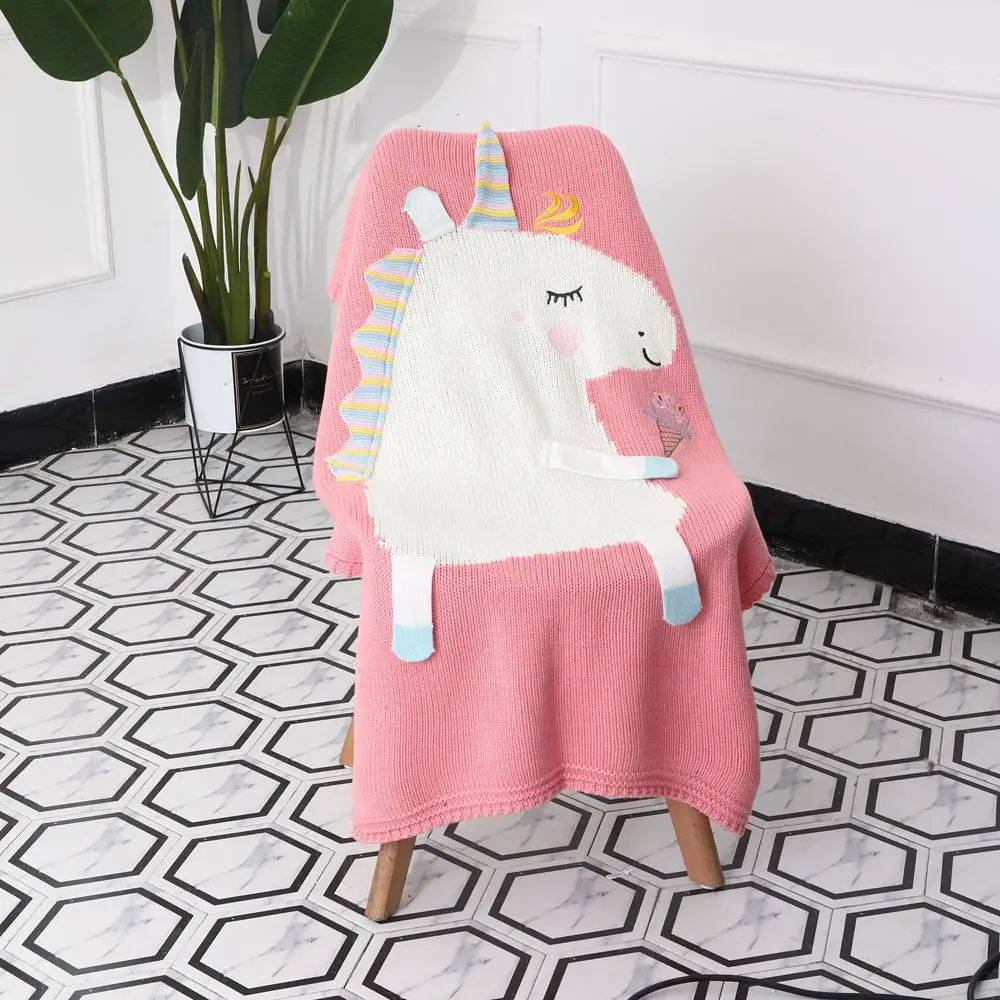 
Toddler Blanket Super Soft Knit Warm Multi Color Baby Blanket 