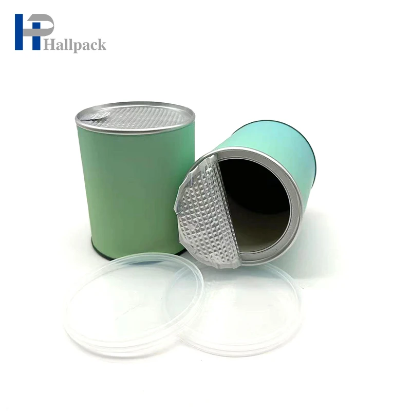 Custom Brand Design Eco-Friendly Kraft Plastic Lid round Cylinder Paperboard Tube for Craft and Packaging Use