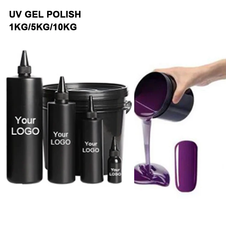 XAS802 OEM 1kg 5kg 20kg Customize Colors Nail Gel Polish Professional Nail supplier Soak-off UV Gel Nail Varnish in Bulk
