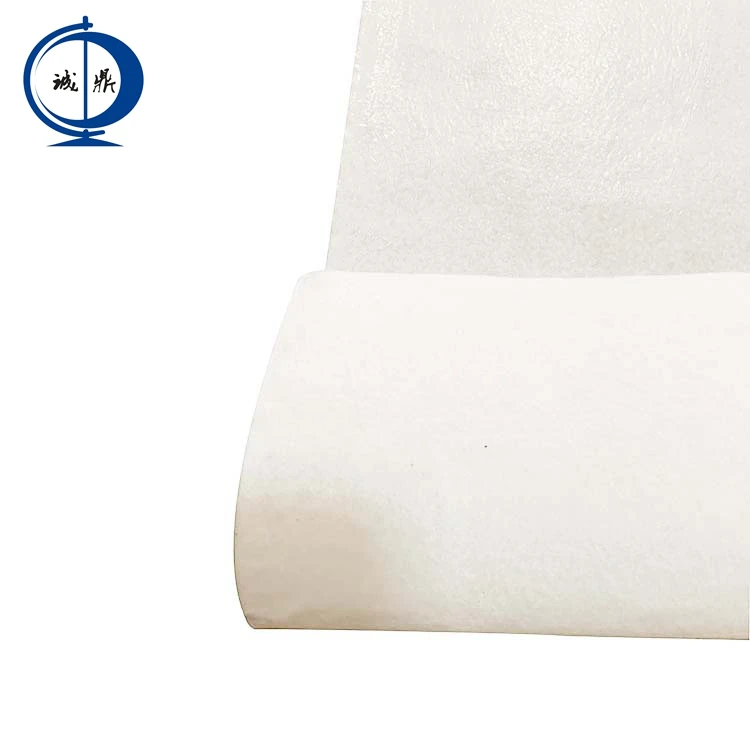 White Sticky Adhesive Carpet 100% Polyester Nonwoven Fabric Thin Felt Pad Roll With Glue Backing