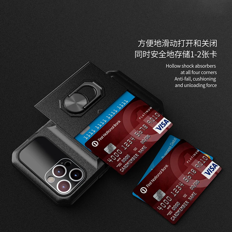 New Product Multifunction TPU PC Wallet Card Slots Ring Kickstand Magnetic Phone Case Cover For MOTO Edge 30