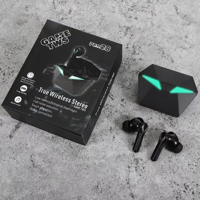 Verified Supplier  wireless waterproof ipx5 gaming earphone led light charging bin tws earbuds for mobile phone