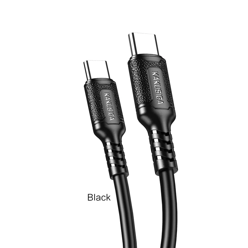 KAKUSIGA Flexible and Comfortable High Current 60W Type-C to Type-C Silicone Data Cable
