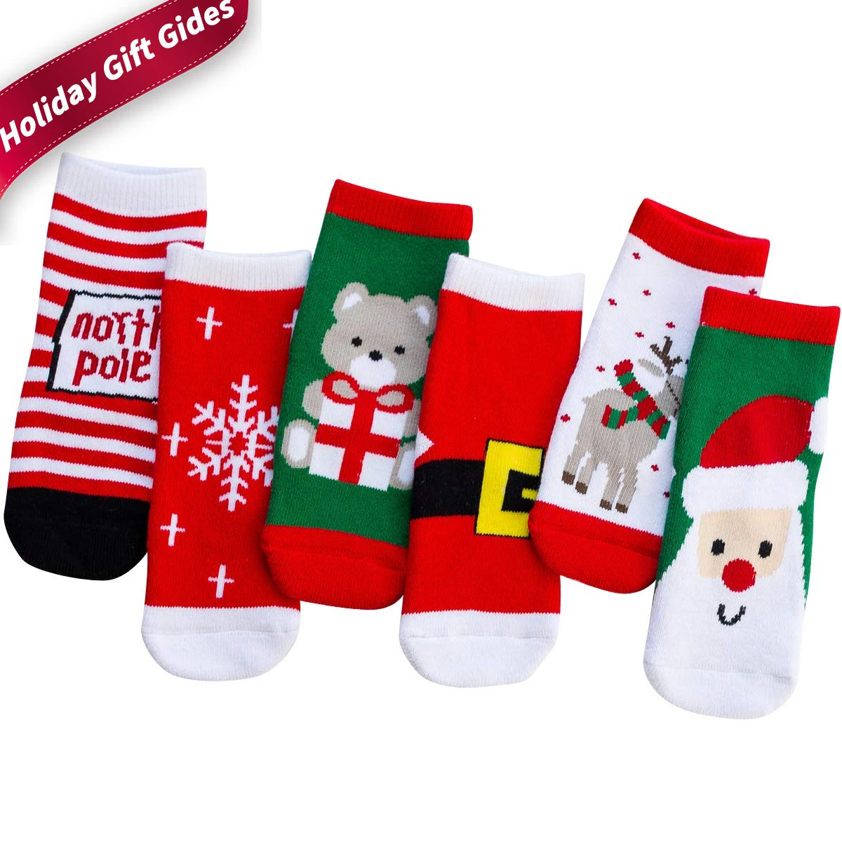 2021 Best Christmas Gift 6 Pairs Cartoon Holiday Toddler Kids Socks Baby Christmas Socks
