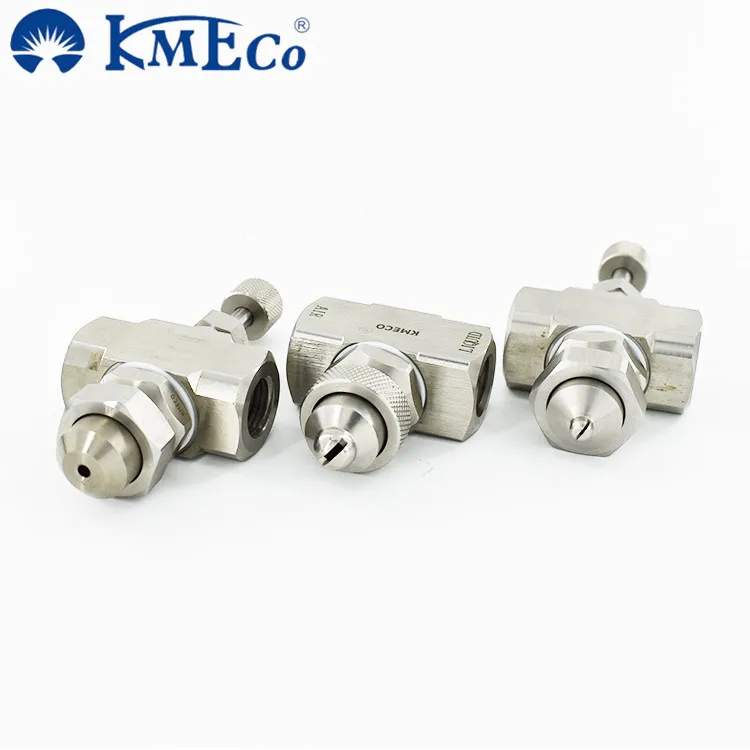 KMECO Ait-Water two fluid 1/4J Air cap Fluid Cap Adjustable Needle 1/4 JN air atomizing Spray nozzle