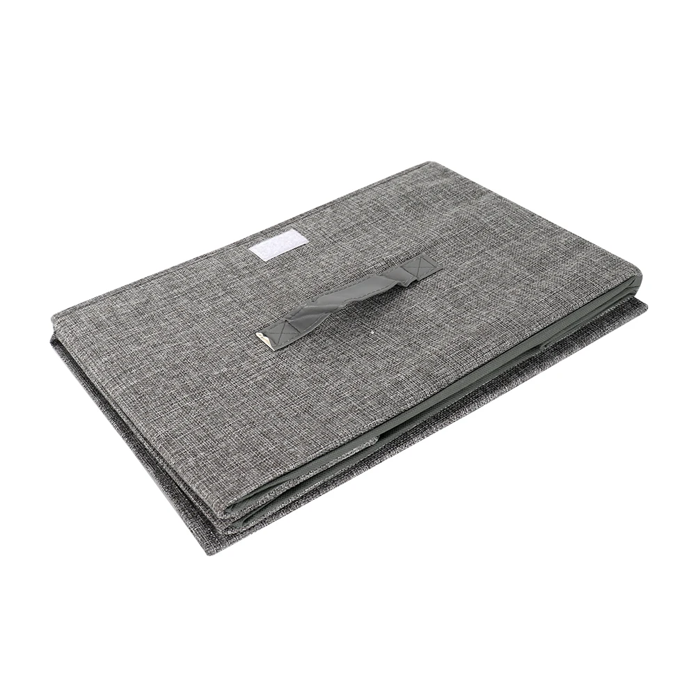 High Quality Foldable Liene Cloth Storage Box Bin with Lid for Home Closet Organizer