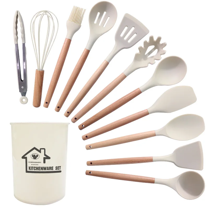 Professional level multi-style multi-color silicon utensils cooking kitchen