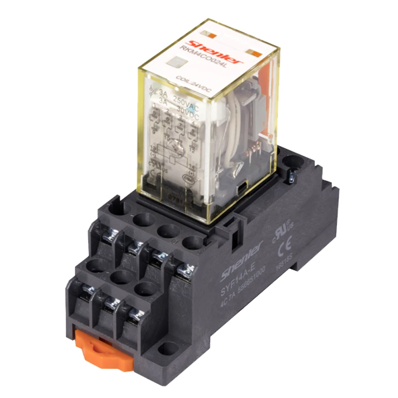 Shenler RKM4CO012L+SYF14A-E miniature power relay voltage triggered relay 12v 8pin relay test set transparent contactors taton