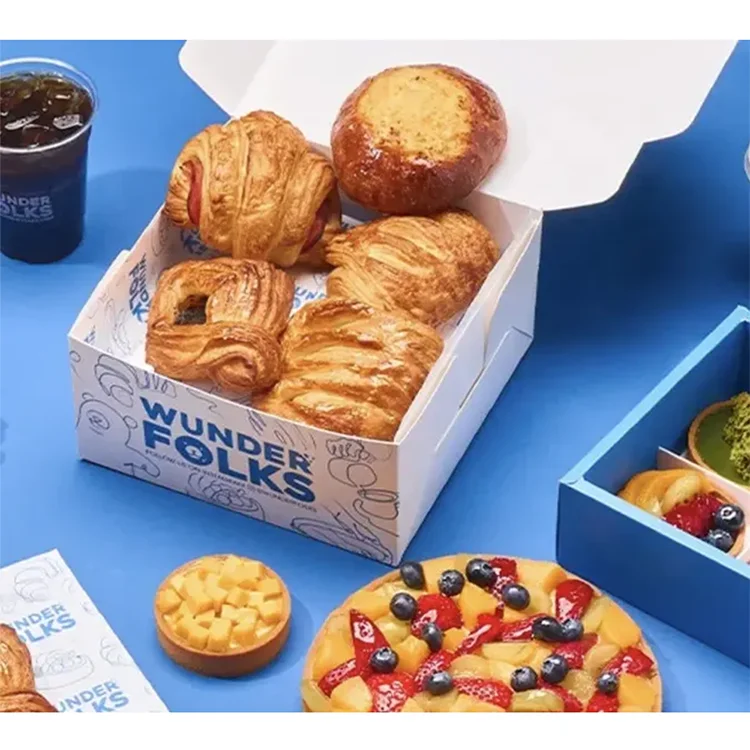 Unique Corrugated Packaging Bio-Degradable Macaron Biscuits Mochi Donut Container Drawer Dessert Box