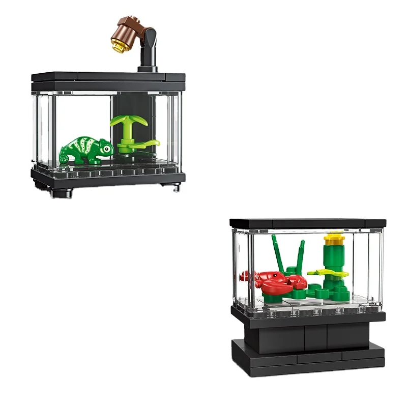 2024 Educational ABS Building Block Toys Modular 3D Building Sets for Girls DIY Assembled Play Box Fish tank decoration