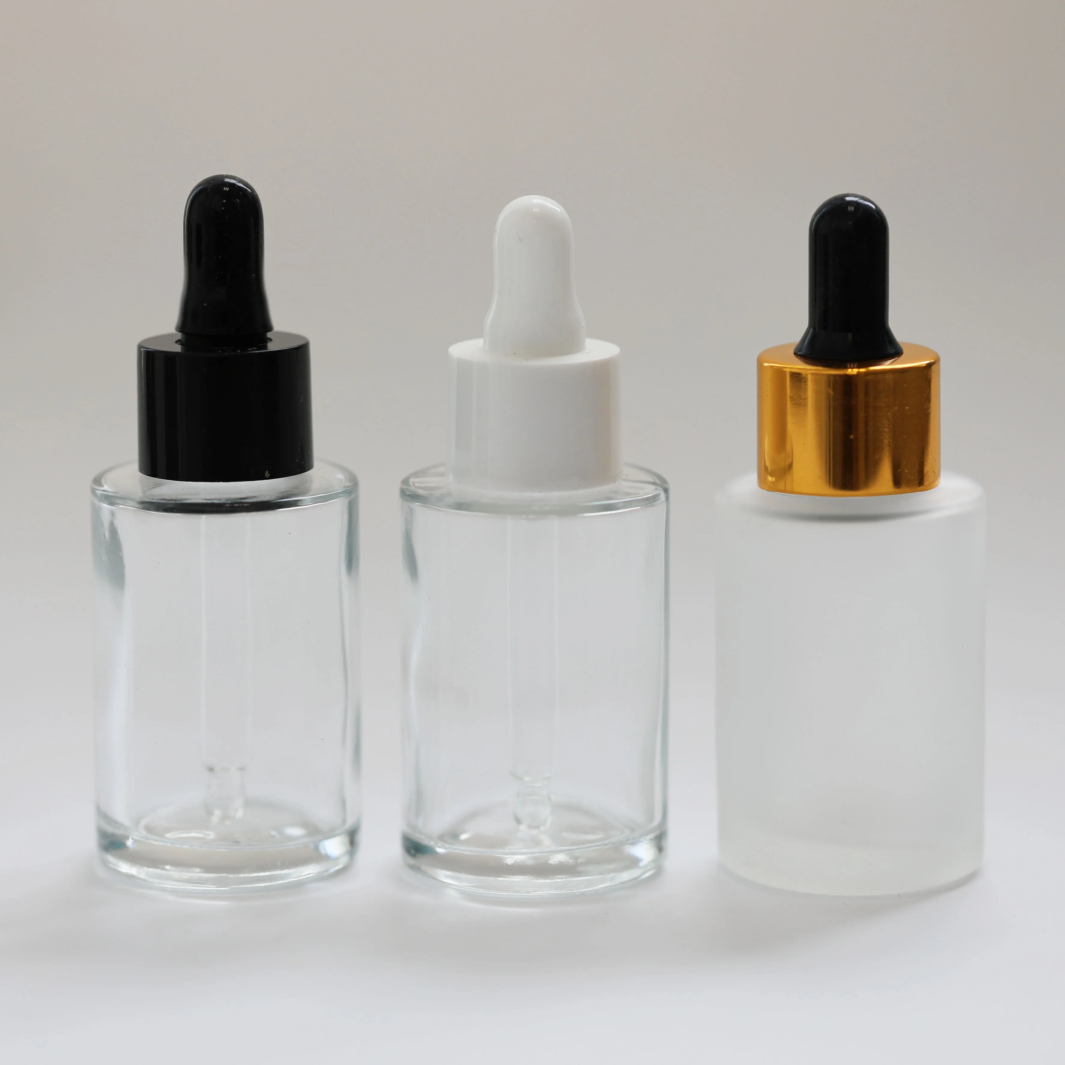 30Ml 50Ml 100Ml Bamboo Black White Clear Amber Glass  Flat Shoulder Serum Dropper Bottle, Flat Shoulder Dropper Glass Bottle