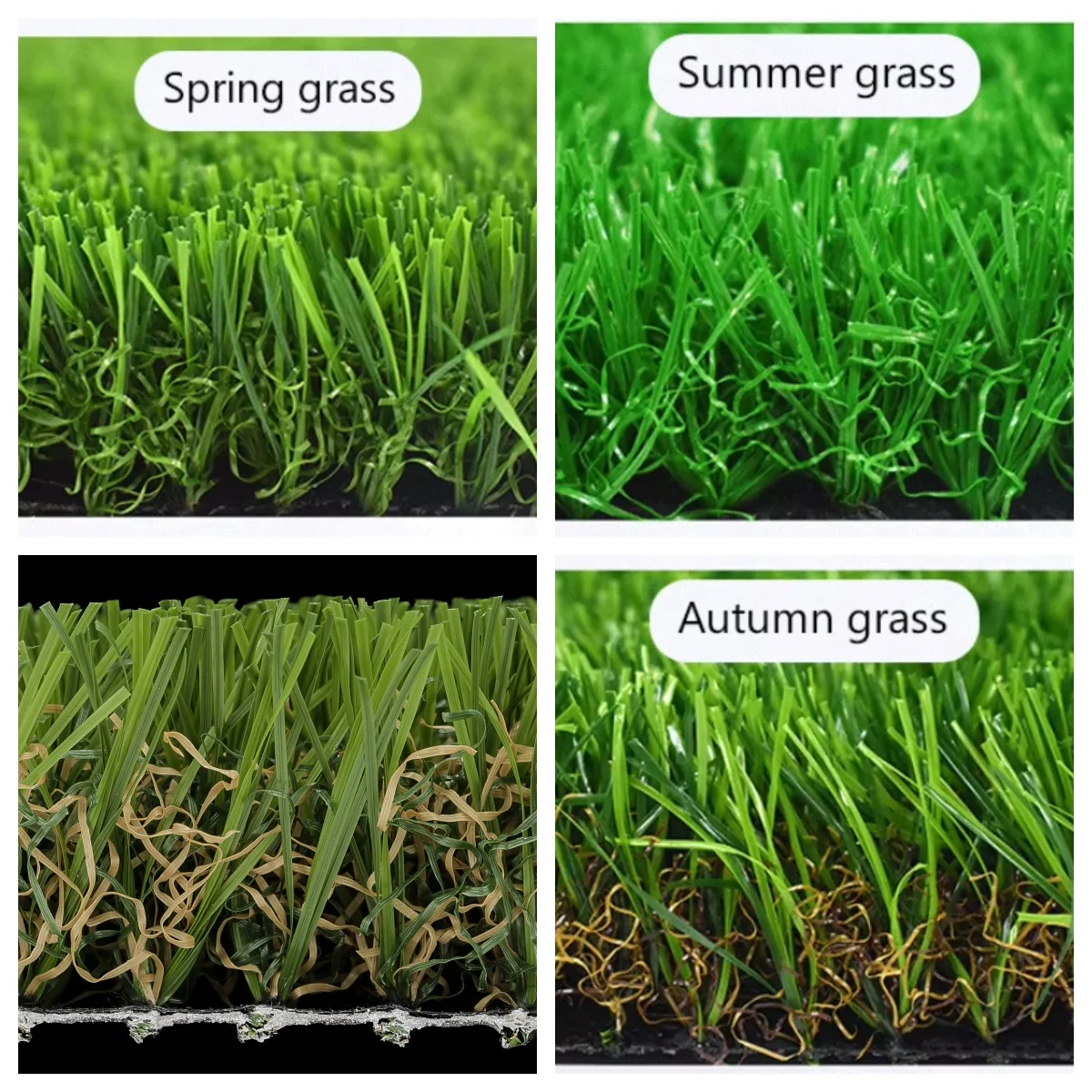 Wholesale Artifical Grass with Four Color Yarn for Landscape and Garden Artificial Turf Synthetic Grass Cesped Artificial