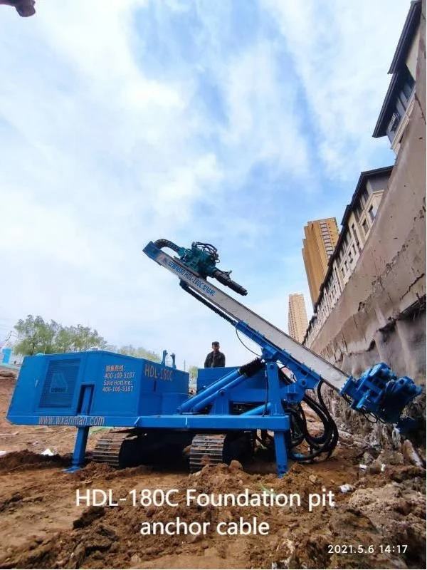 HDL-180C soil nailing wall DTH hammer impact drill by water environmental protection hydraulic anchor machine