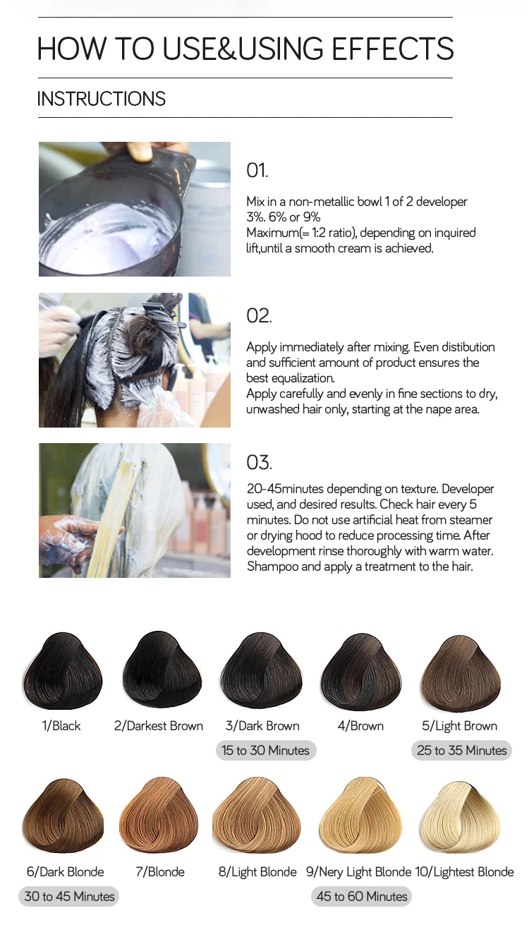 OEM/ODM Factory Powder For hair color 8-9 degree Use Hair bleaching powder