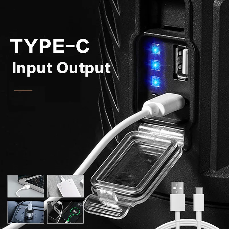 Helius Bright Household Led Rechargeable Super Bright Outdoor Long-Distance Shooting Portable Searchlight Solar Flashlight