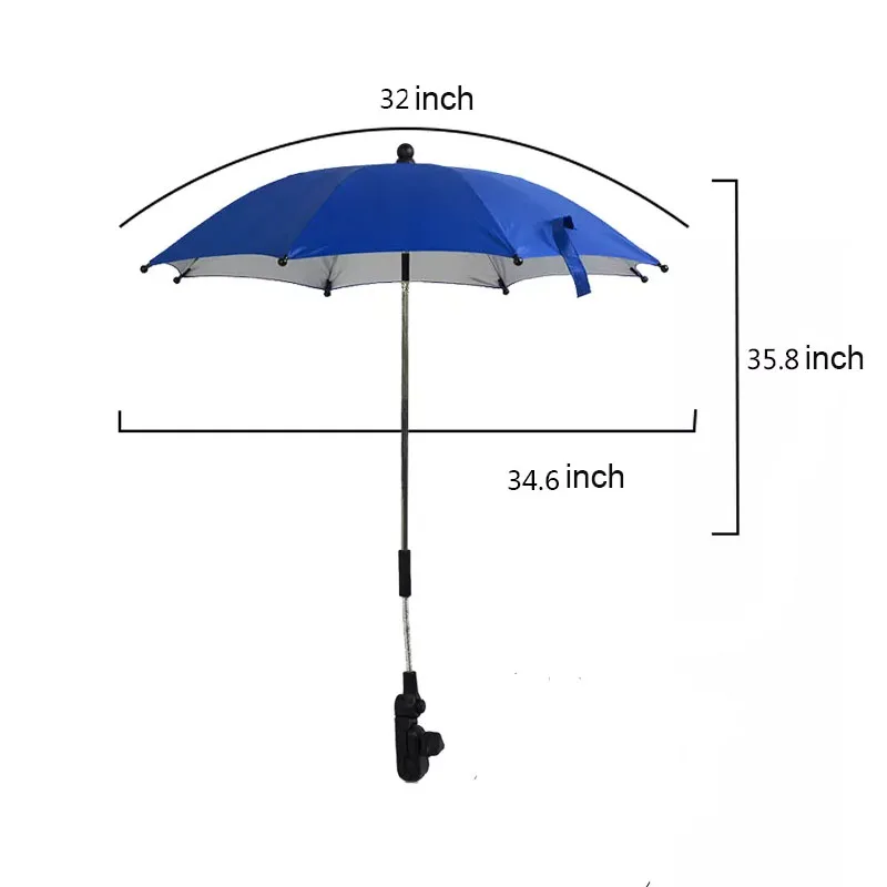 Custom Strollers Adjustable Baby Stroller Car Umbrella with Clip Stroller Accessories Kids Children Pram Shade Holder Manual