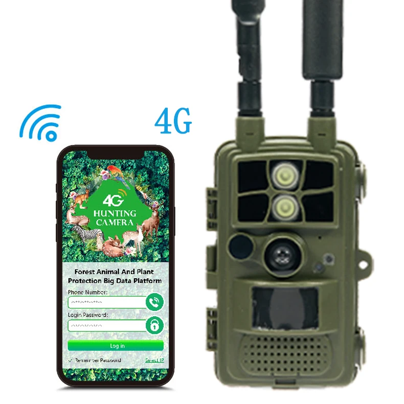 Охотничья камера 4g охота для потоковой трансляции обнаружения огня с сенсорным интерфейсом Солнечная уличная