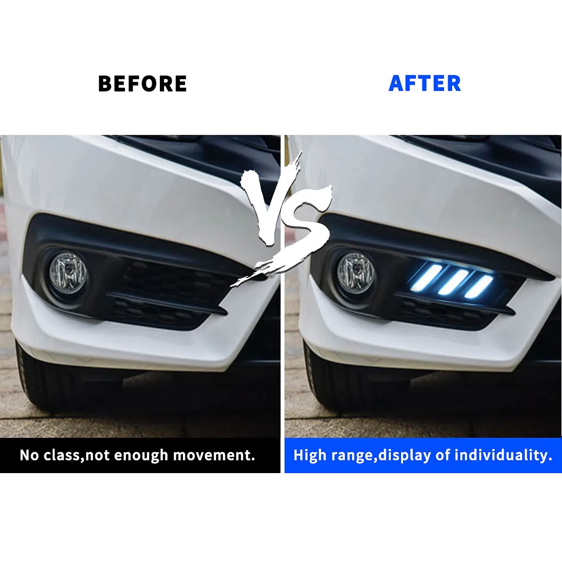 Светодио дный Автомобильные фары DRL дневные ходовые огни для Honda Civic 2016 2017