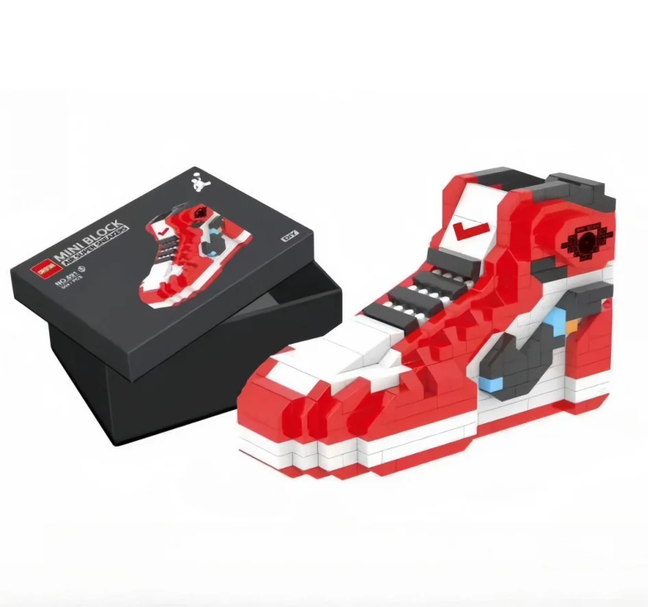 Custom Cheap Cute Corporation Giveaway Gifts Diy Mini Block Toys Basketball Sneaker Shoes Building Blocks