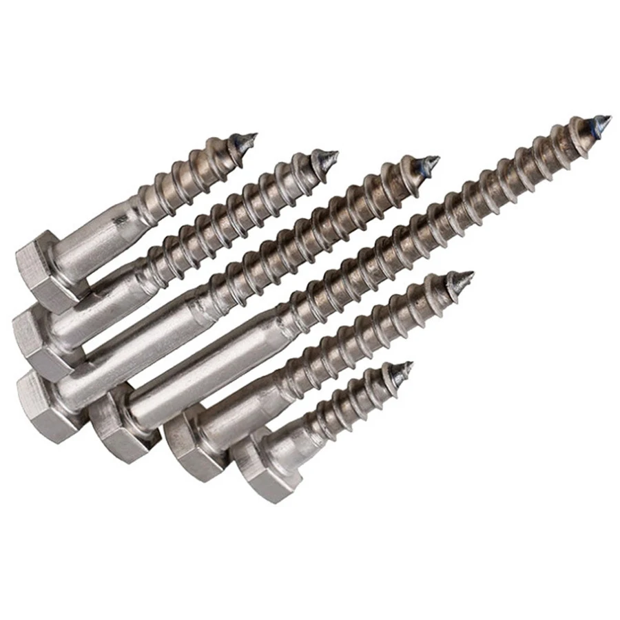 304 Stainless Steel Hex Head Wood Screw Lag Bolts