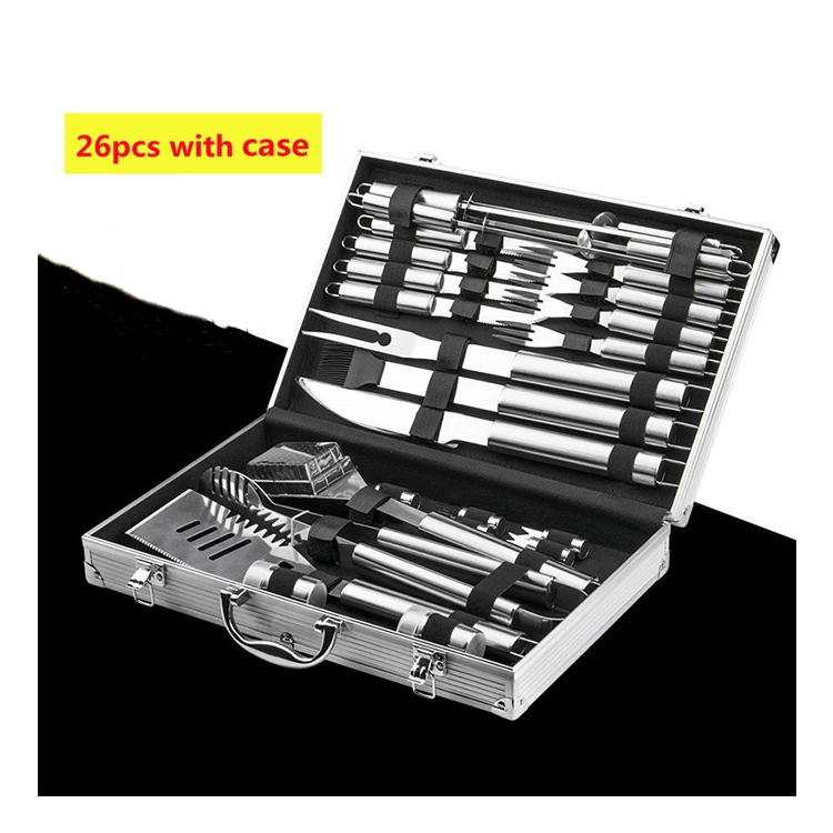 Набор инструментов для барбекю, легкий антипригарный гриль из нержавеющей стали, со шпателем, щипцами, Шампурами