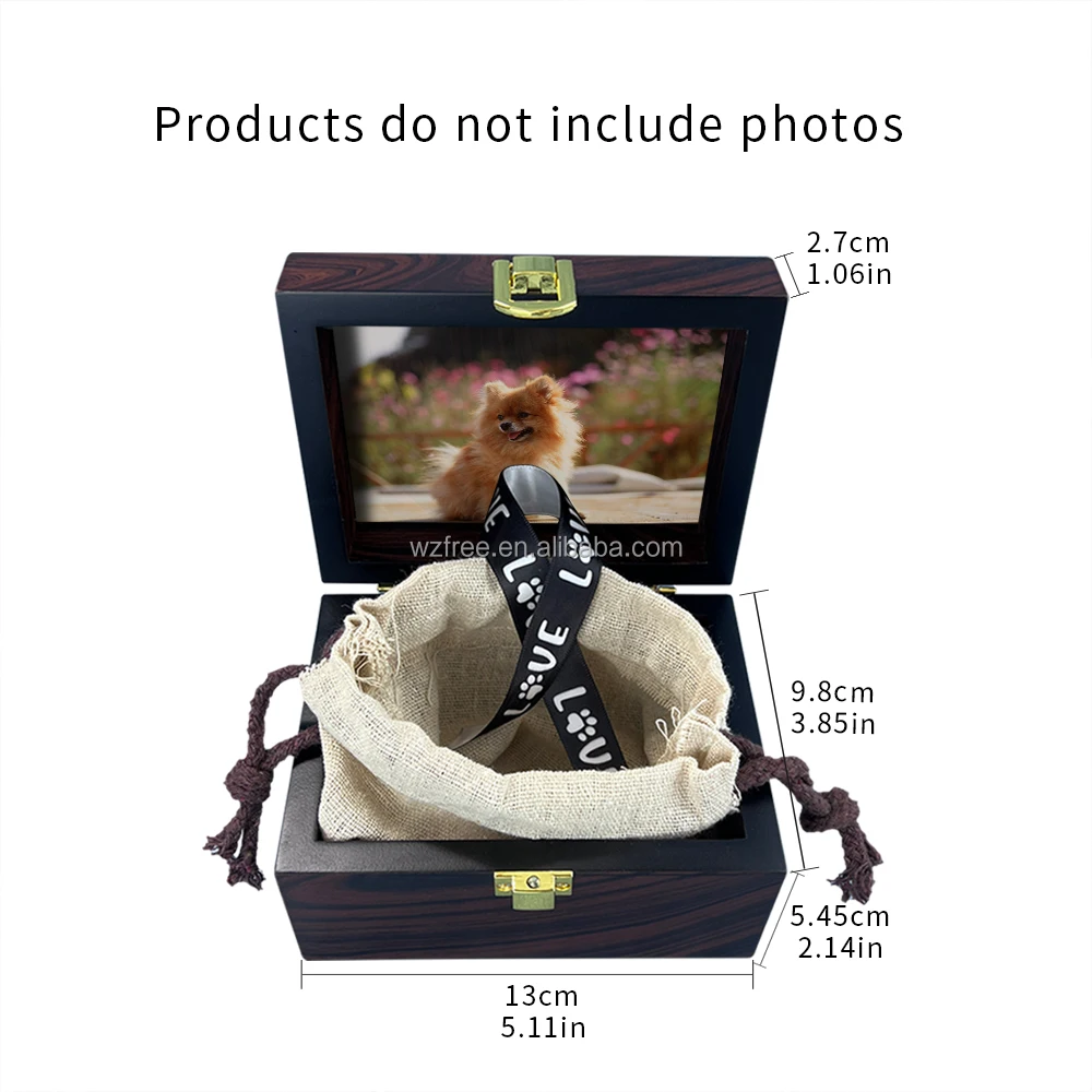 Ready To Ship Pet Memorial Ash Box Urn Big And Small Item Storage Box With Ribbon And Canvas Bag Souvenir Funeral Supplies