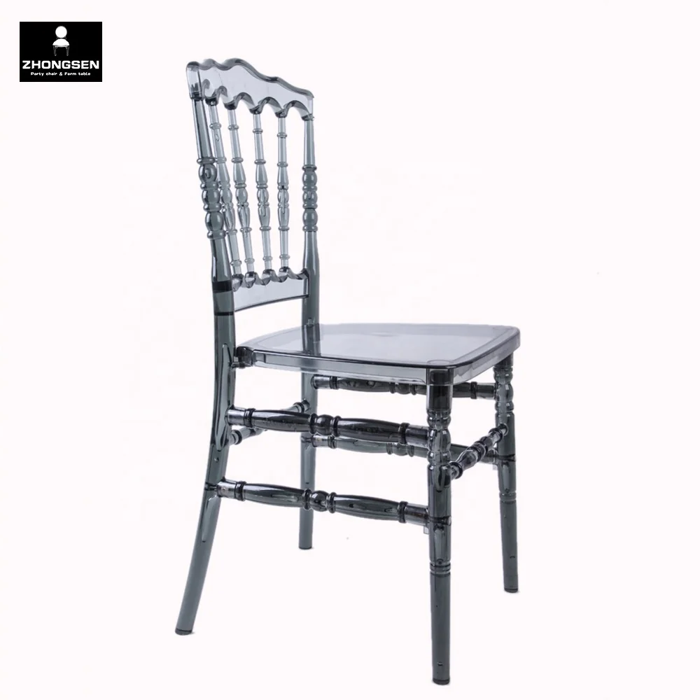 Rental Event Clear Grey Napoleon Chairs for Garden Wedding