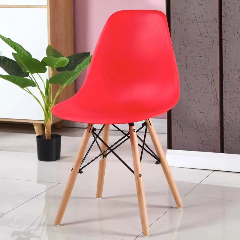 Hot sale wholesale custom wooden outdoor designer plastic dining chair with wood legs