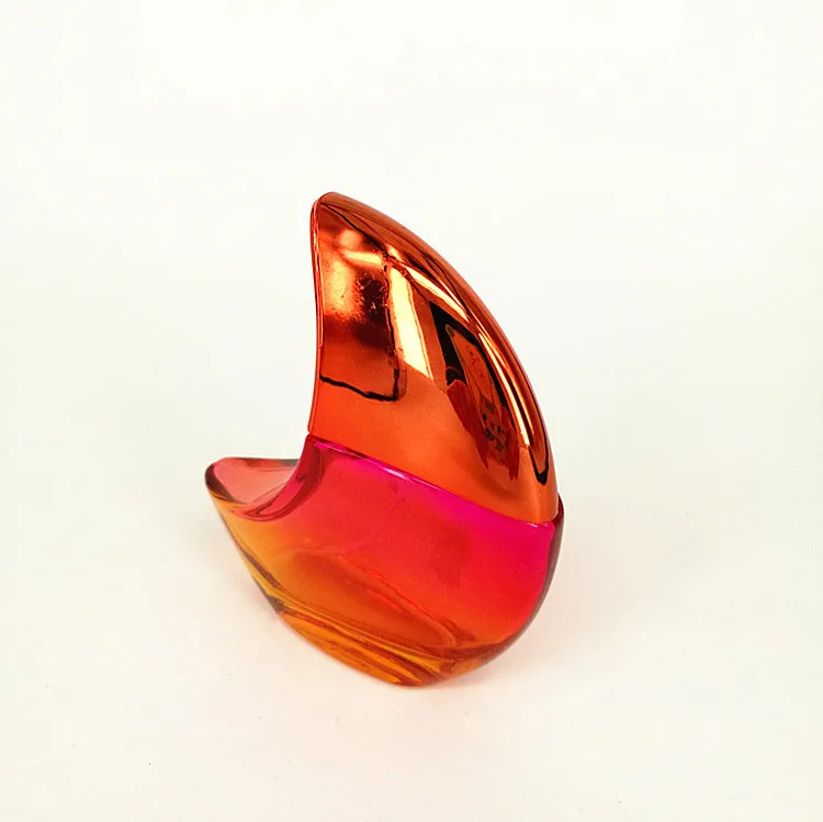 Factory Hot Sell Moon Shape Perfume Glass Bottle PUMP Sprayer Screen Printing 50ml Customized