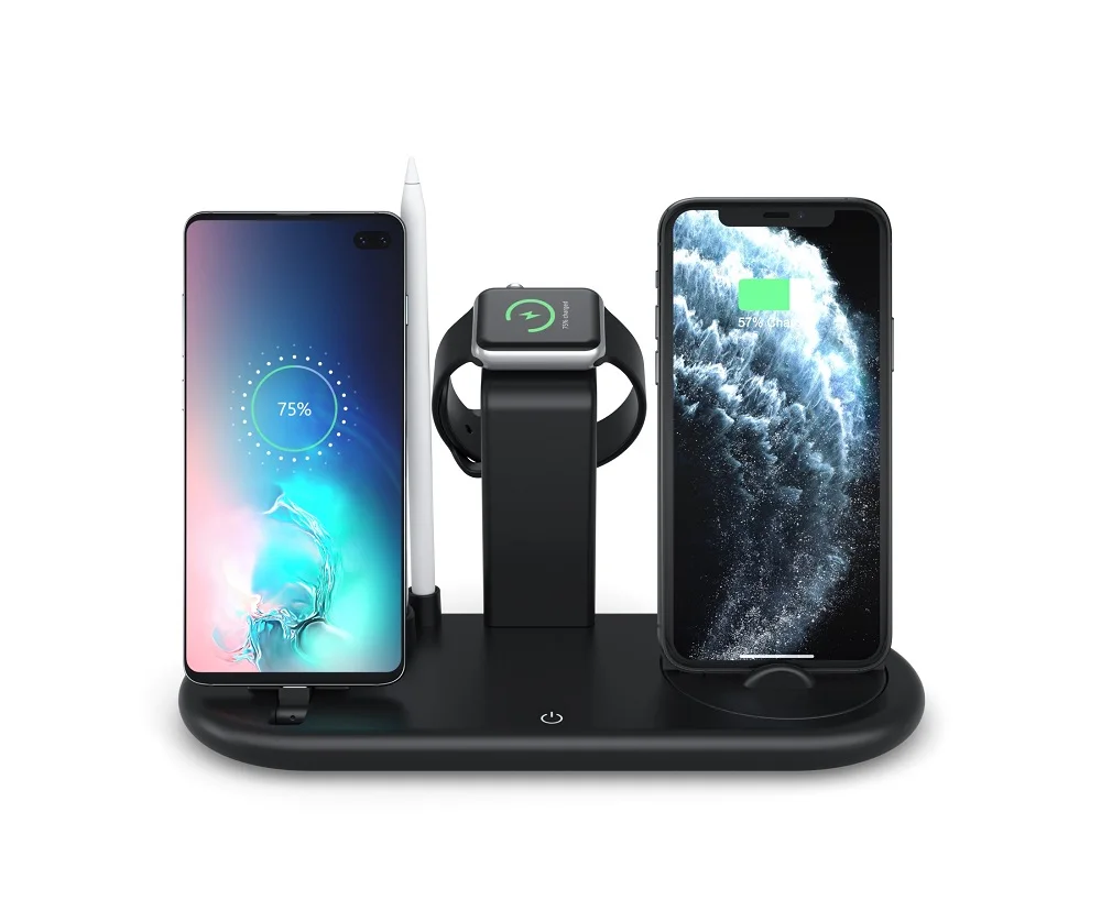 
Беспроводное зарядное устройство 7 в 1QI, Подставка для зарядки мобильного телефона с лампой 