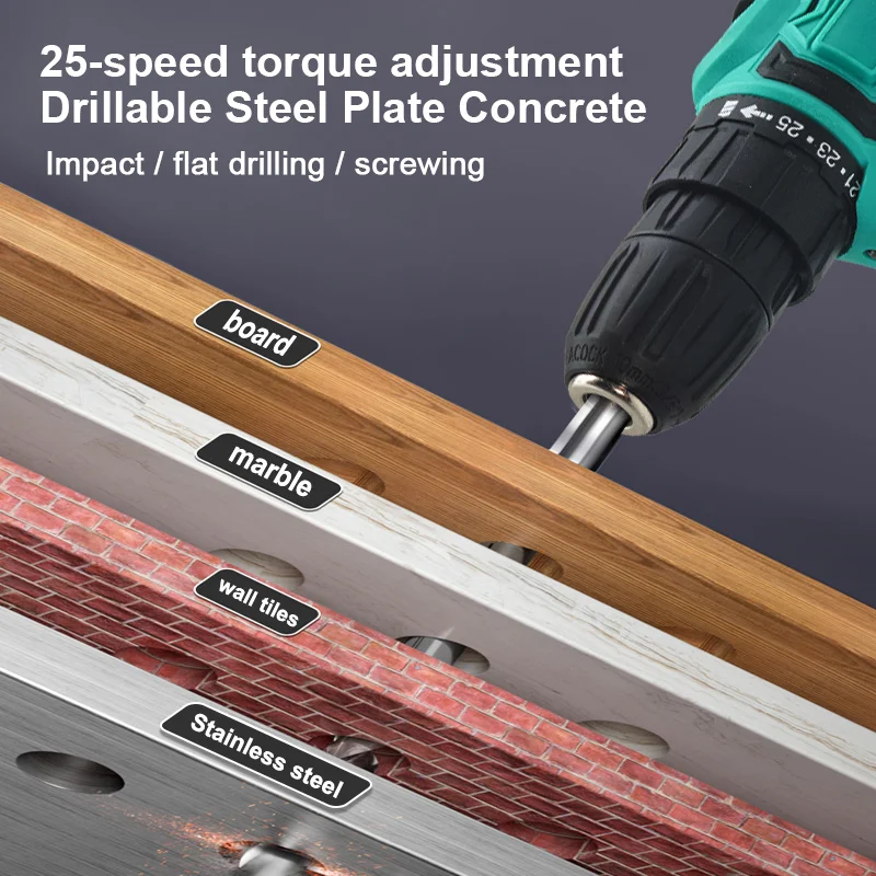 HANGLOI Lithium Battery Power Screw drivers Cordless Drill Rechargeable Mini Electric Hand Drill Home DIY Electric Screwdriver