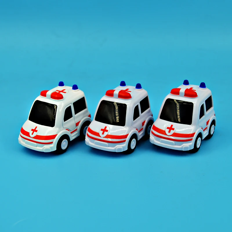 Toy car children alloy material police car model cartoon toy car four-wheeled ambulance sample processing