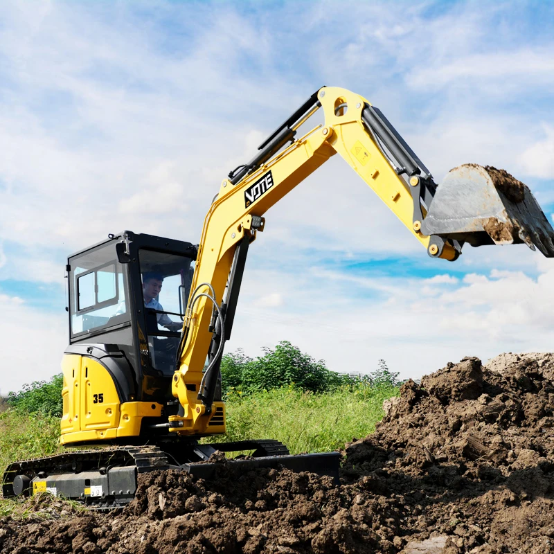 Free Shipping  3.5 Ton Mini Excavator with EPA/Kubota Engine  2 Ton Machine Digger for Sale 1 Ton Mini Excavator Prices VOTE
