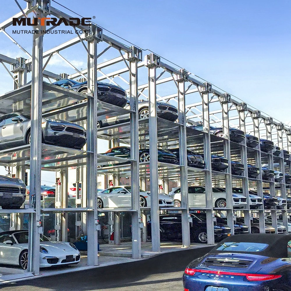 4 post triple stacker car storage lift stacker parking lifts