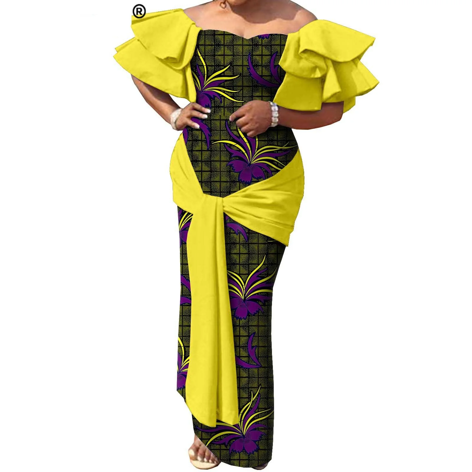 2024 Fashion Robe Dresses Ankara Print African Dresses for Women New Binta Real Wax Plus Size Cotton African Print Dresses