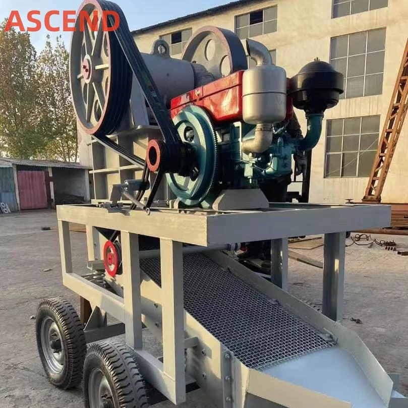 Многофункциональная модель PE250x400 PE200X300 портативная щековая дробилка с дизельным двигателем для дробления гальки кварца базальтовой породы