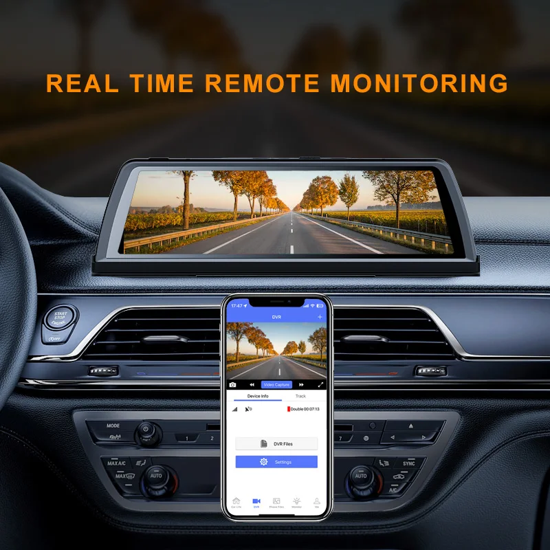 AOEDI AD891 4 Channel Android ADAS Mirror Touch Screen Car DVR Dash Cam 4G Front and Rear View Car Security Camera With GPS