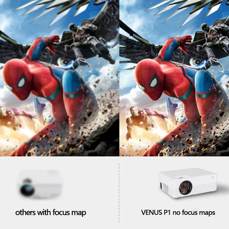 Small Mini LCD Led 1080P Android Auto Focus Projector Outside Indoor Game for TV PC Computer Smart Phone