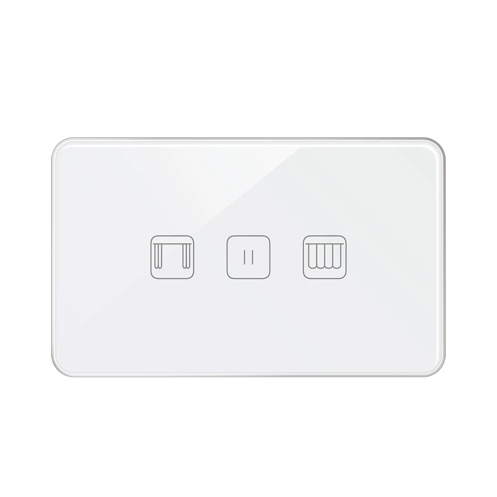 Tuya ZigBee Curtain Switch Glass Panel with Aluminum Frame